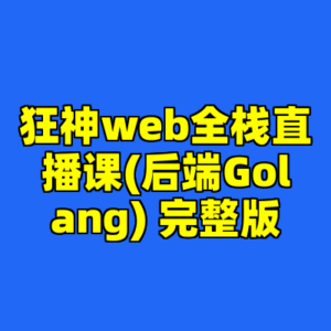 狂神web全栈直播课(后端Golang) 完整版-cc资源站