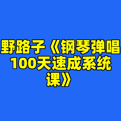 野路子《钢琴弹唱100天速成系统课》
