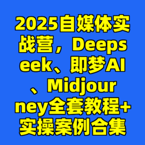 2025自媒体实战营，Deepseek、即梦AI、Midjourney全套教程+实操案例合集-cc资源站