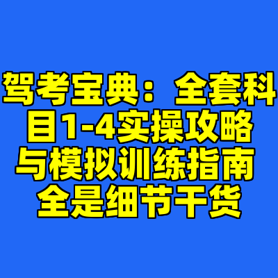 驾考宝典：全套科目1-4实操攻略与模拟训练指南 全是细节干货