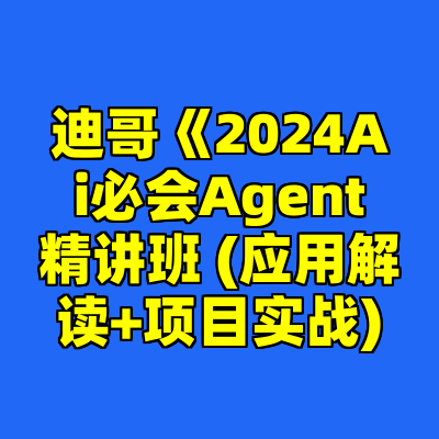 迪哥《2024Ai必会Agent精讲班 (应用解读+项目实战)