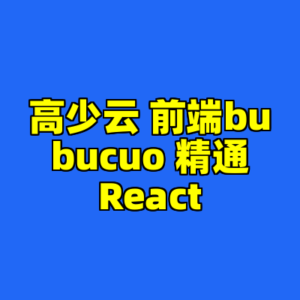 高少云 前端bubucuo 精通React-cc资源站