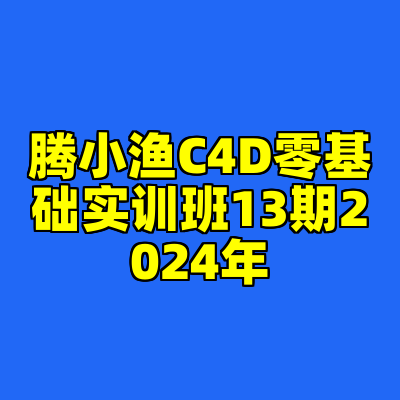 腾小渔C4D零基础实训班13期2024年