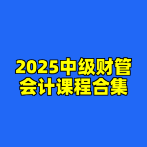 2025中级财管会计课程合集-cc资源站