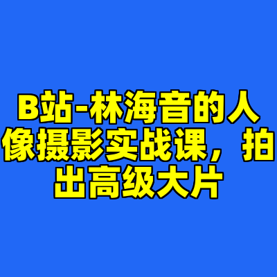 B站-林海音的人像摄影实战课，拍出高级大片