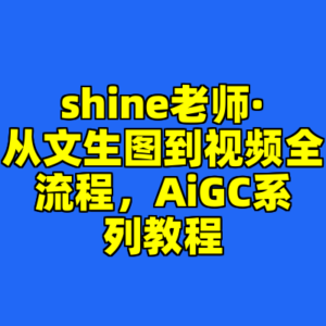 shine老师·从文生图到视频全流程，AiGC系列教程-cc资源站
