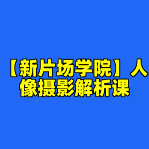 【新片场学院】人像摄影解析课-cc资源站