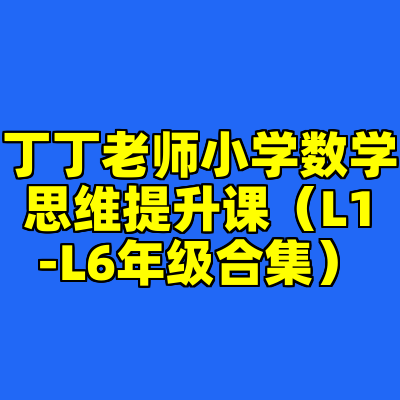 丁丁老师小学数学思维提升课（L1-L6年级合集）