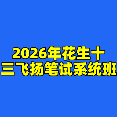 2026年花生十三飞扬笔试系统班