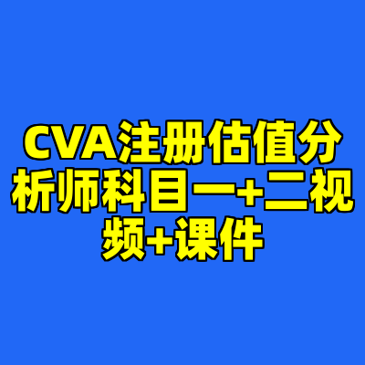 CVA注册估值分析师科目一+二视频+课件