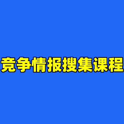 竞争情报搜集课程