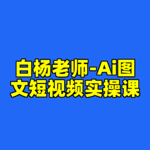 白杨老师-Ai图文短视频实操课-cc资源站