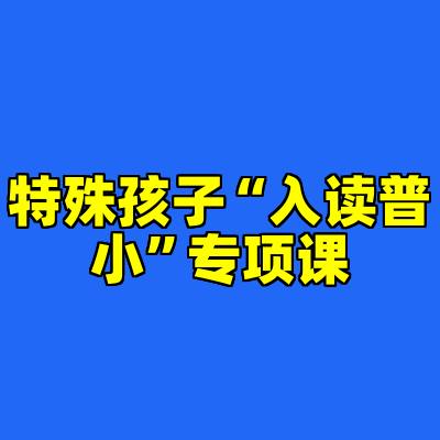 特殊孩子“入读普小”专项课