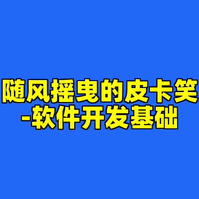 随风摇曳的皮卡笑-软件开发基础