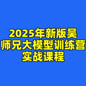 2025年新版吴师兄大模型训练营实战课程-cc资源站