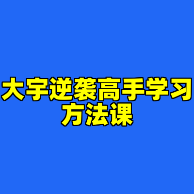大宇逆袭高手学习方法课