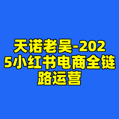 天诺老吴-2025小红书电商全链路运营