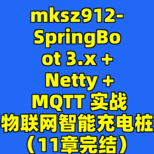 mksz912-SpringBoot 3.x + Netty + MQTT 实战物联网智能充电桩（11章完结）-cc资源站