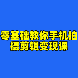 零基础教你手机拍摄剪辑变现课-cc资源站