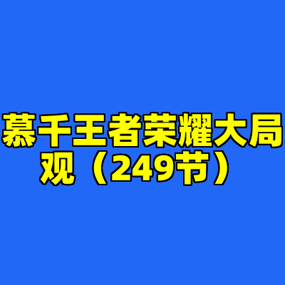 慕千王者荣耀大局观（249节）