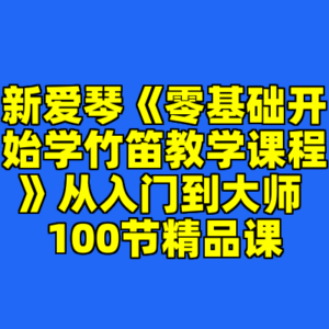 新爱琴《零基础开始学竹笛教学课程》从入门到大师 100节精品课-cc资源站