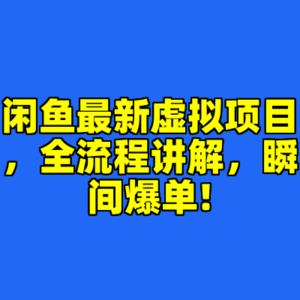 闲鱼最新虚拟项目，全流程讲解，瞬间爆单!-cc资源站