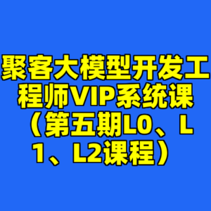 聚客大模型开发工程师VIP系统课（第五期L0、L1、L2课程）-cc资源站