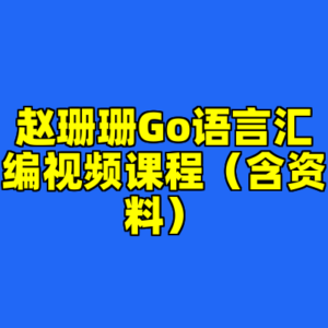 赵珊珊Go语言汇编视频课程（含资料）-cc资源站