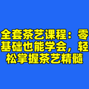 全套茶艺课程：零基础也能学会，轻松掌握茶艺精髓-cc资源站