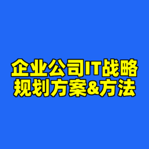 企业公司IT战略规划方案&方法-cc资源站