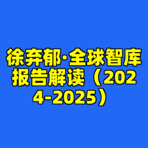 徐弃郁·全球智库报告解读（2024-2025）-cc资源站