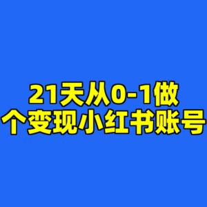 21天从0-1做个变现小红书账号-cc资源站