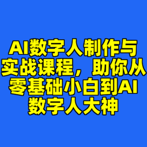 AI数字人制作与实战课程，助你从零基础小白到AI数字人大神-cc资源站