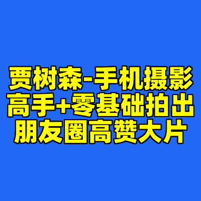 贾树森-手机摄影高手+零基础拍出朋友圈高赞大片