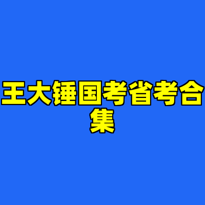 王大锤国考省考合集