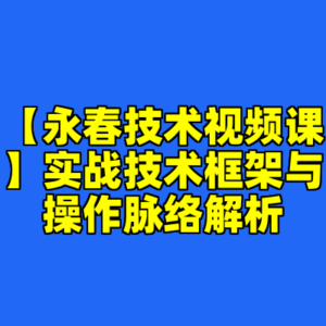【永春技术视频课】实战技术框架与操作脉络解析-cc资源站