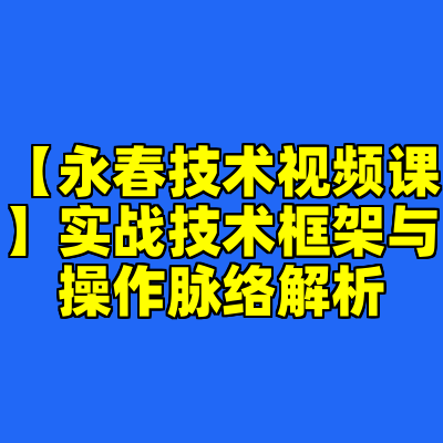 【永春技术视频课】实战技术框架与操作脉络解析