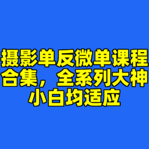 摄影单反微单课程合集，全系列大神小白均适应-cc资源站