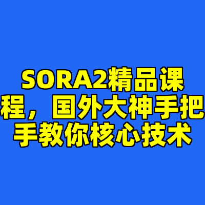 SORA2精品课程，国外大神手把手教你核心技术