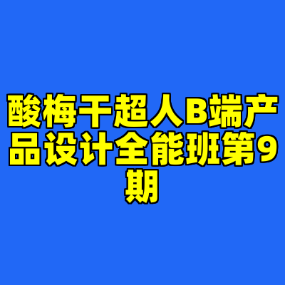 酸梅干超人B端产品设计全能班第9期