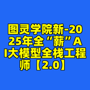 图灵学院新-2025年全“薪”AI大模型全栈工程师【2.0】-cc资源站