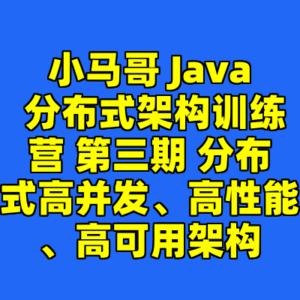 小马哥 Java 分布式架构训练营 第三期 分布式高并发、高性能、高可用架构-cc资源站