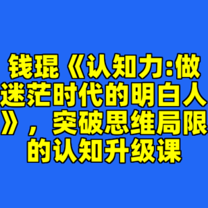 钱琨《认知力:做迷茫时代的明白人》，突破思维局限的认知升级课-cc资源站