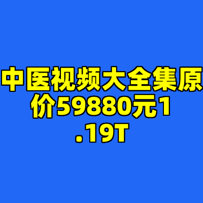 中医视频大全集原价59880元1.19T