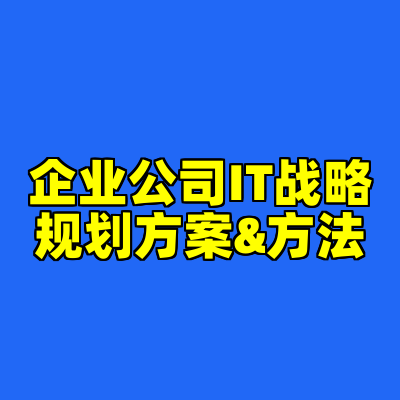 企业公司IT战略规划方案&方法