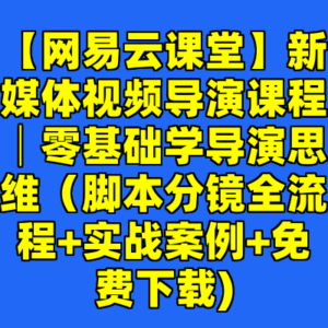 【网易云课堂】新媒体视频导演课程│零基础学导演思维（脚本分镜全流程+实战案例+免费下载)-cc资源站