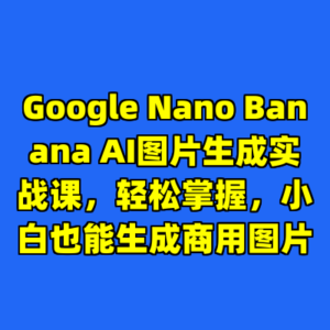 Google Nano Banana AI图片生成实战课,轻松掌握,小白也能生成商用图片-cc资源站