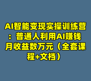 AI智能变现实操训练营：普通人利用AI赚钱 月收益数万元（全套课程+文档）-cc资源站