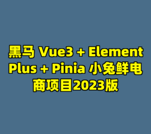 黑马 Vue3 + ElementPlus + Pinia 小兔鲜电商项目2023版-cc资源站
