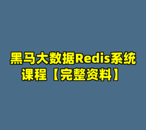 黑马大数据Redis系统课程【完整资料】-cc资源站